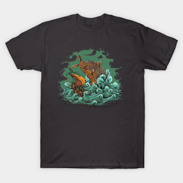Sea Bunny Attack! T-Shirt by halegrafx